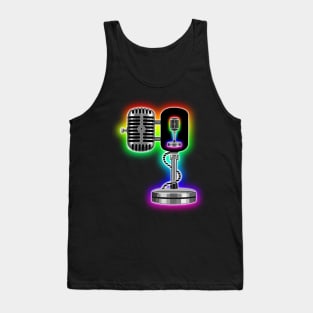 Karaoke Open Mic with Rainbow Glow Tank Top